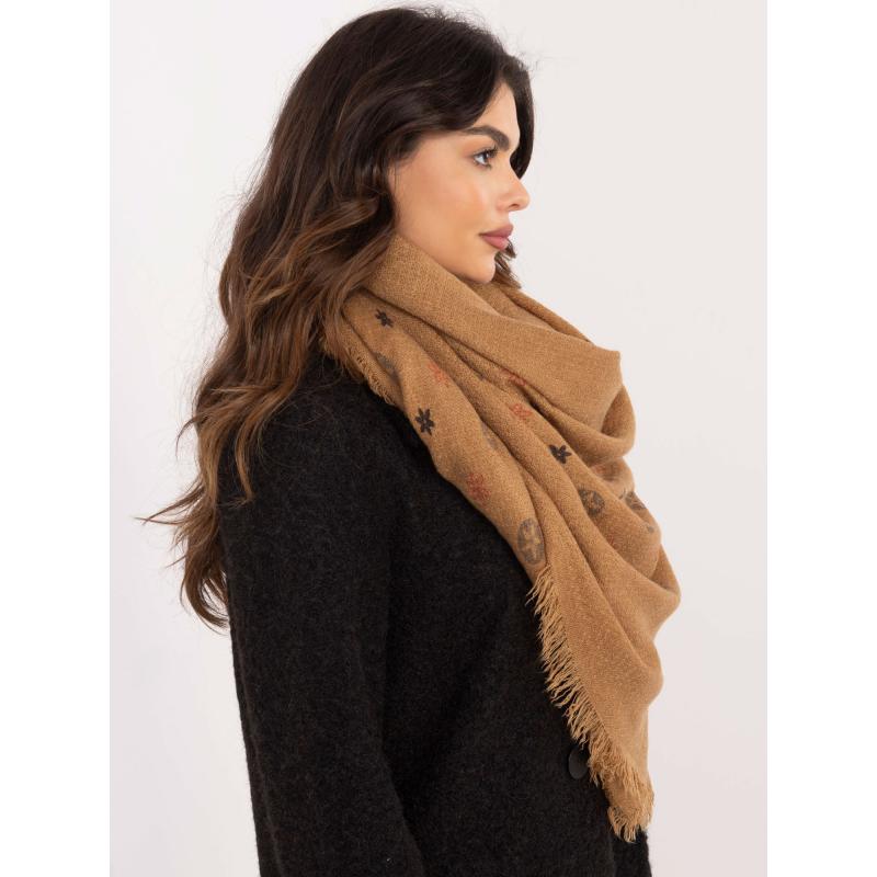 Velbloudí dámská šála s třásněmi