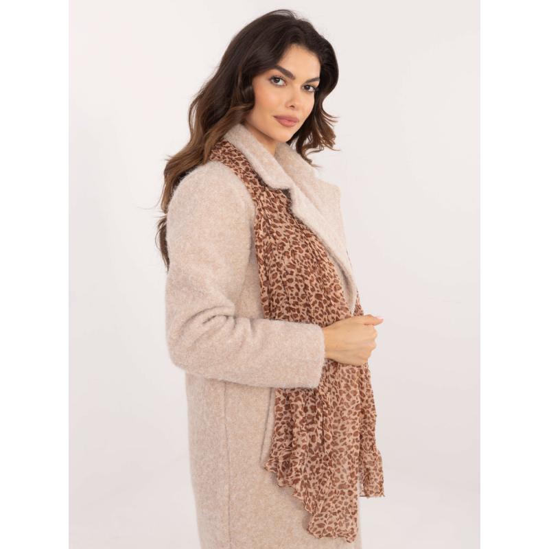 Velbloudí a světle hnědá šála s potiskem