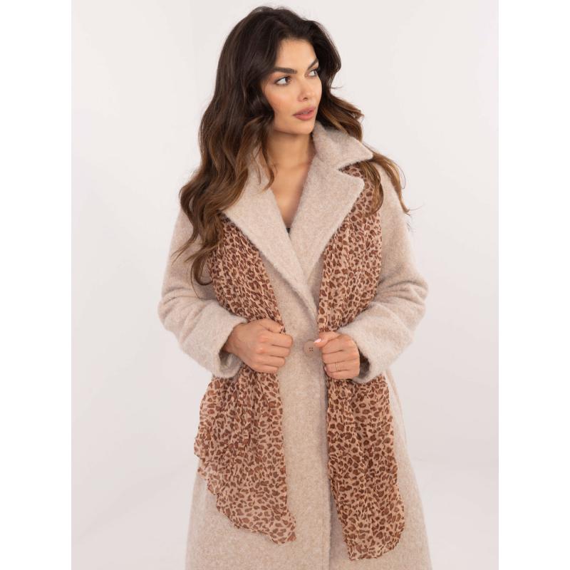 Velbloudí a světle hnědá šála s potiskem