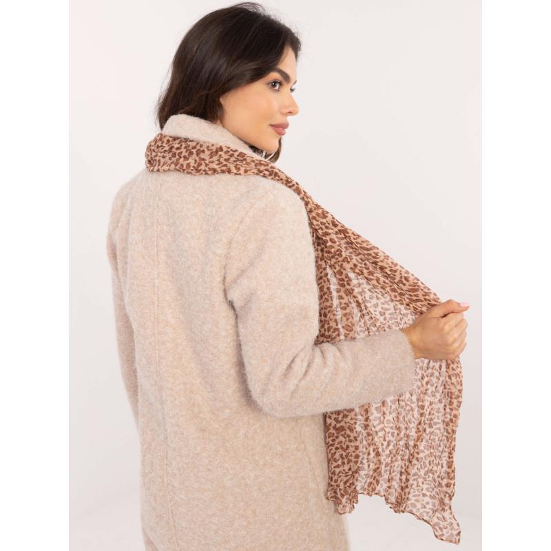 Velbloudí a světle hnědá šála s potiskem