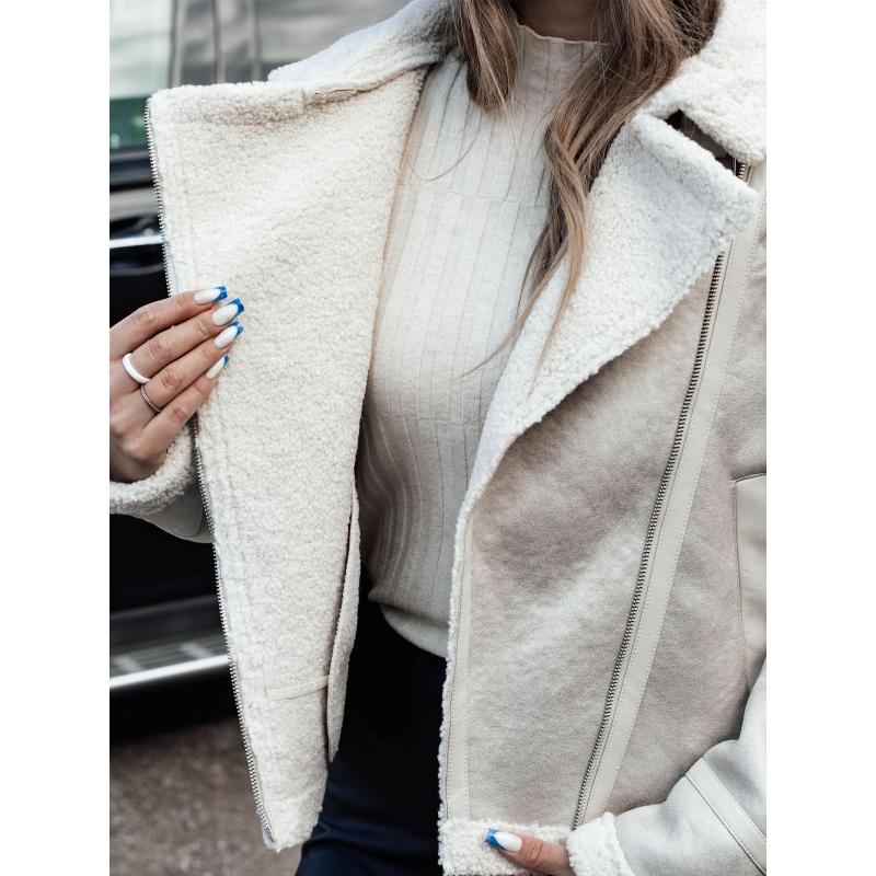 Dámska semišová bunda SOFTSTILL s bundou z ovčej kože camelia