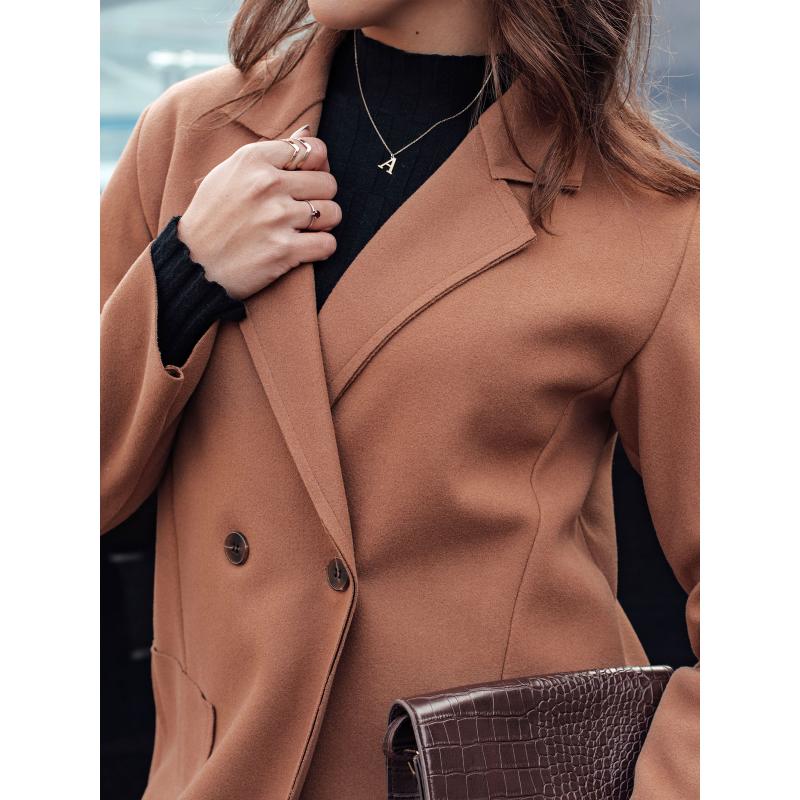 Dámský oversize kabát LINNORE dlouhý camellia