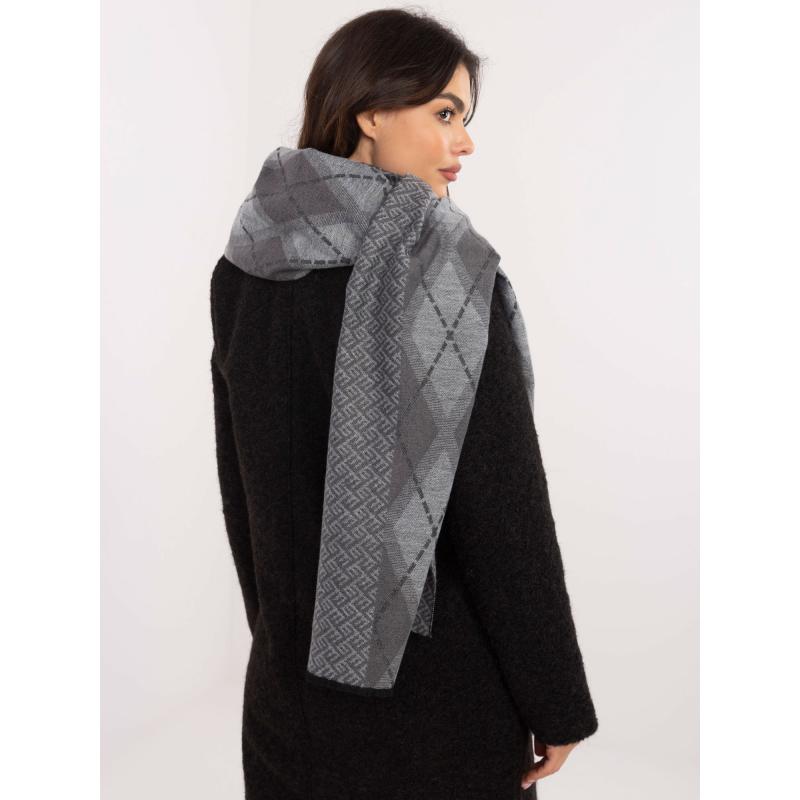 Tmavě šedá dámská šála s diamanty