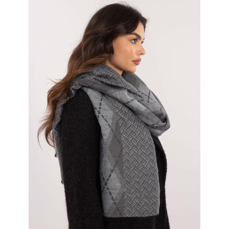 Tmavě šedá dámská šála s diamanty