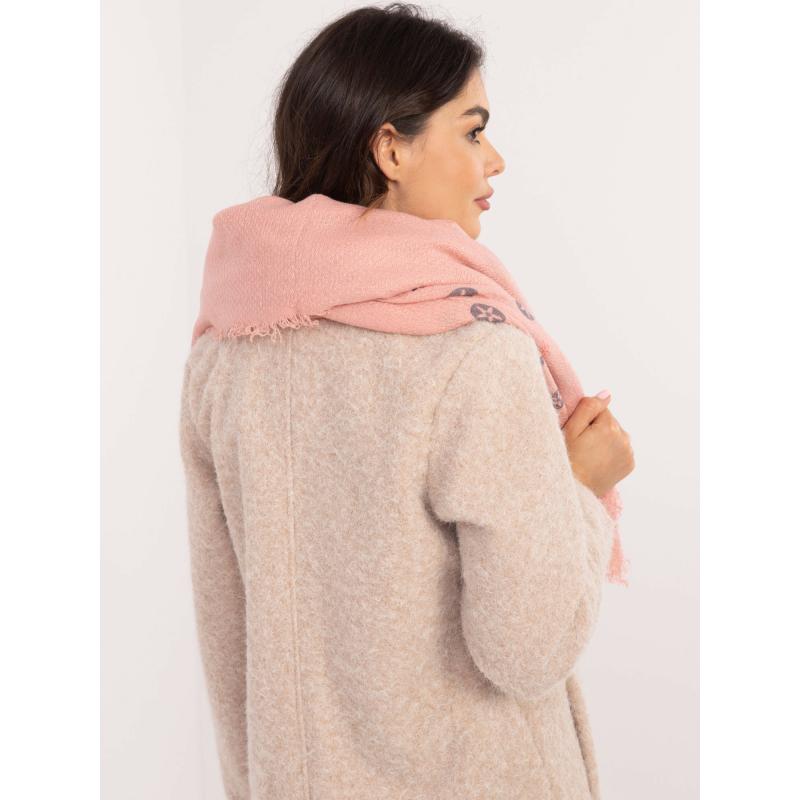 Růžová dámská šála s třásněmi