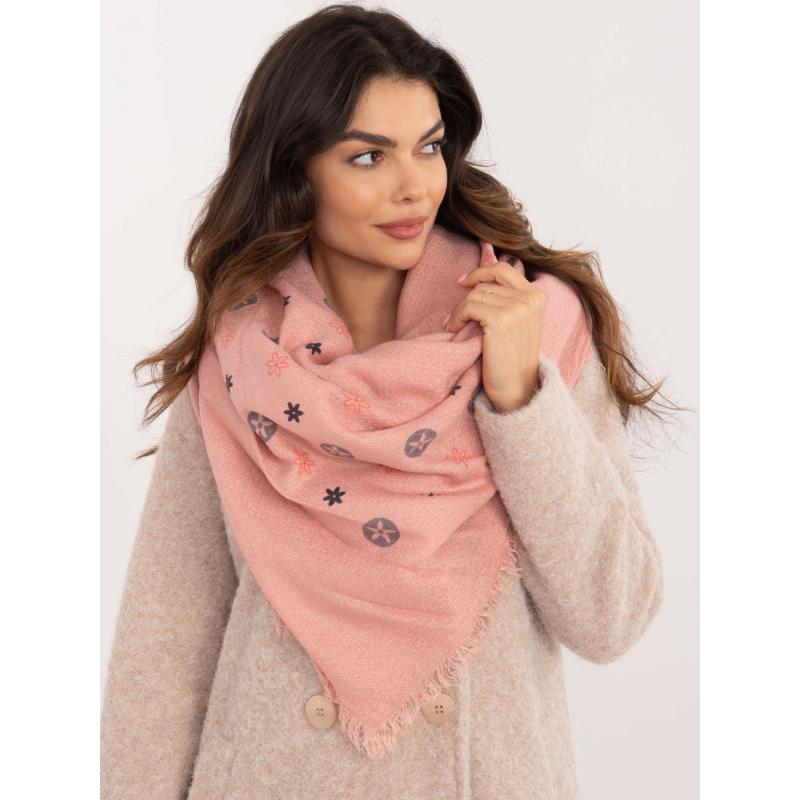 Růžová dámská šála s třásněmi