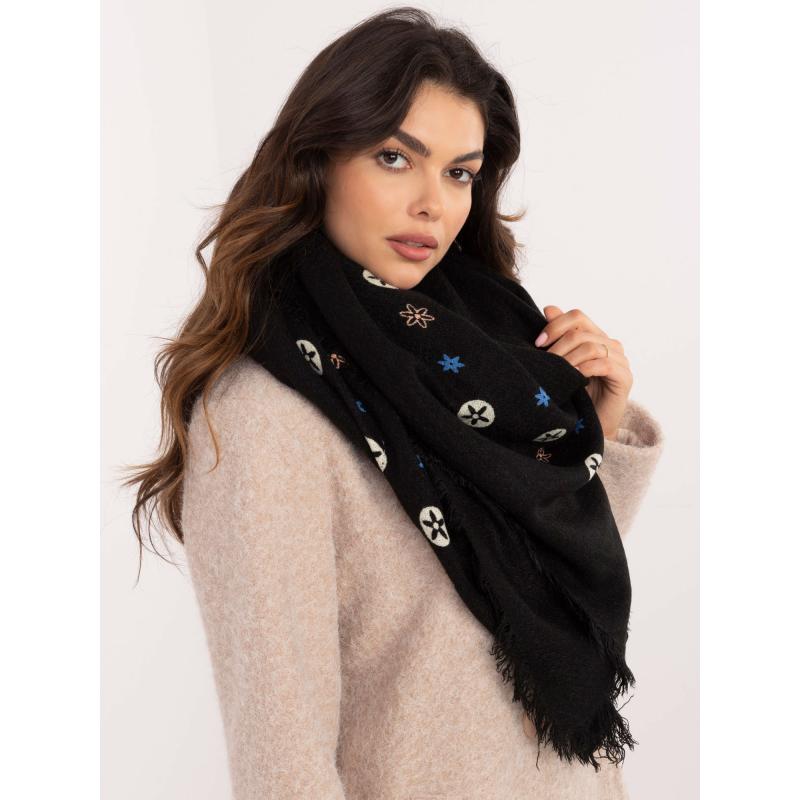 Fekete női nyomtatott sál