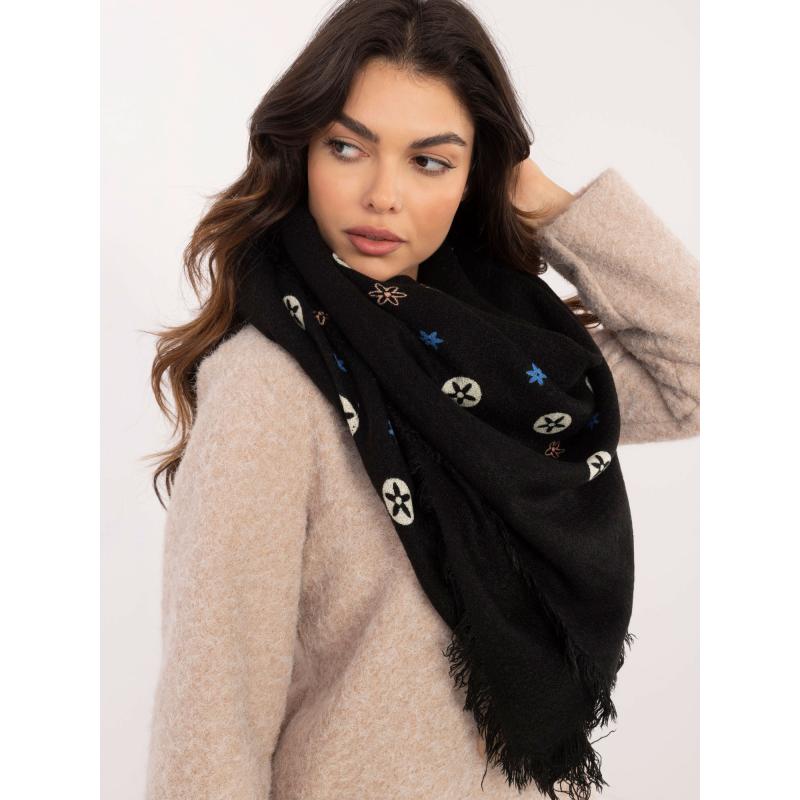 Fekete női nyomtatott sál