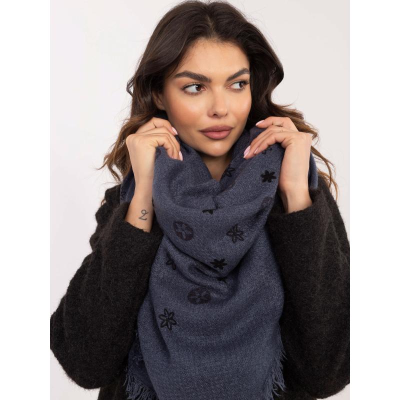 Námořnicky modrá dámská šála s potiskem
