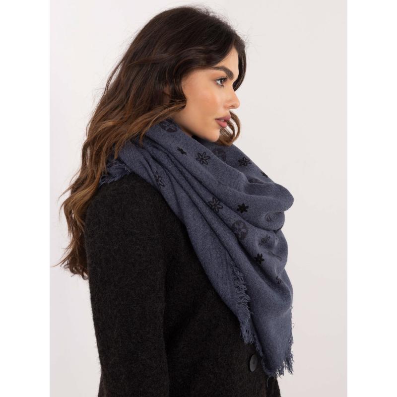 Námořnicky modrá dámská šála s potiskem