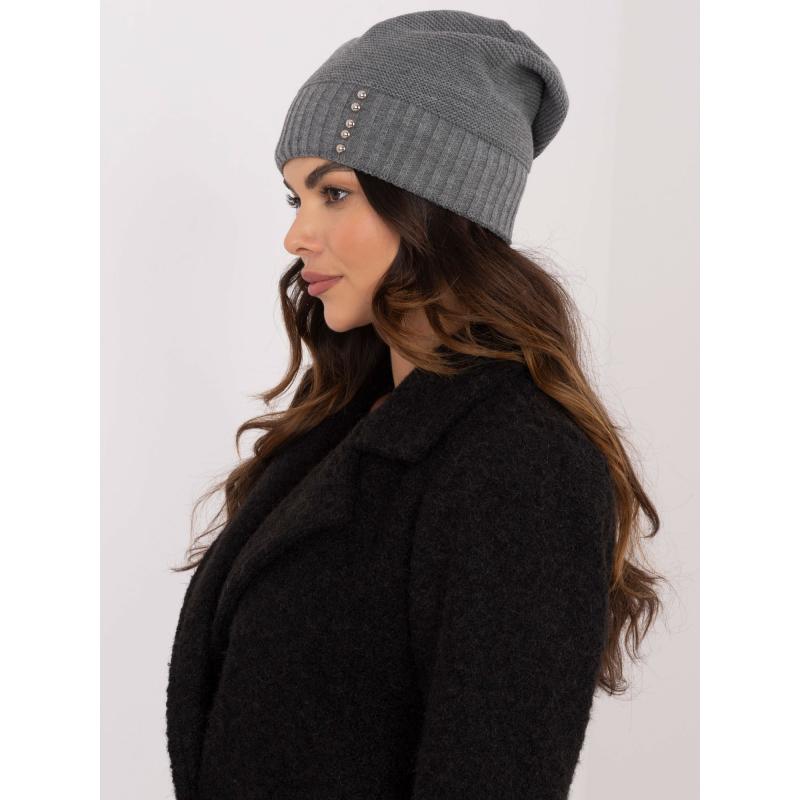 Sötétszürke téli sapka szegéllyel RUE PARIS