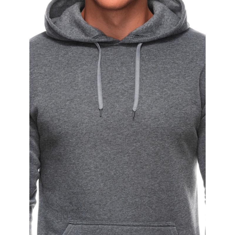 Pánská mikina s kapucí B1691 - šedá