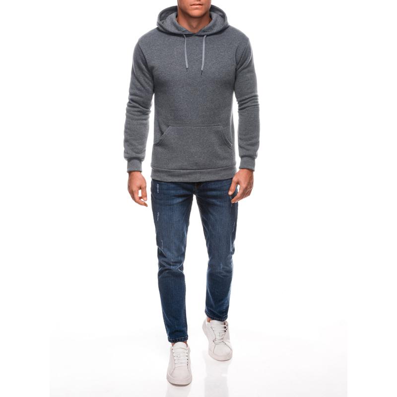 Pánská mikina s kapucí B1691 - šedá