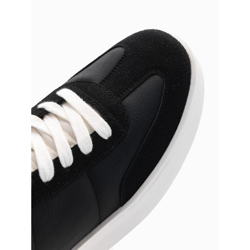 Pánské oldschoolové tenisky na silné podrážce - černé V4 OM-FOSL-0170