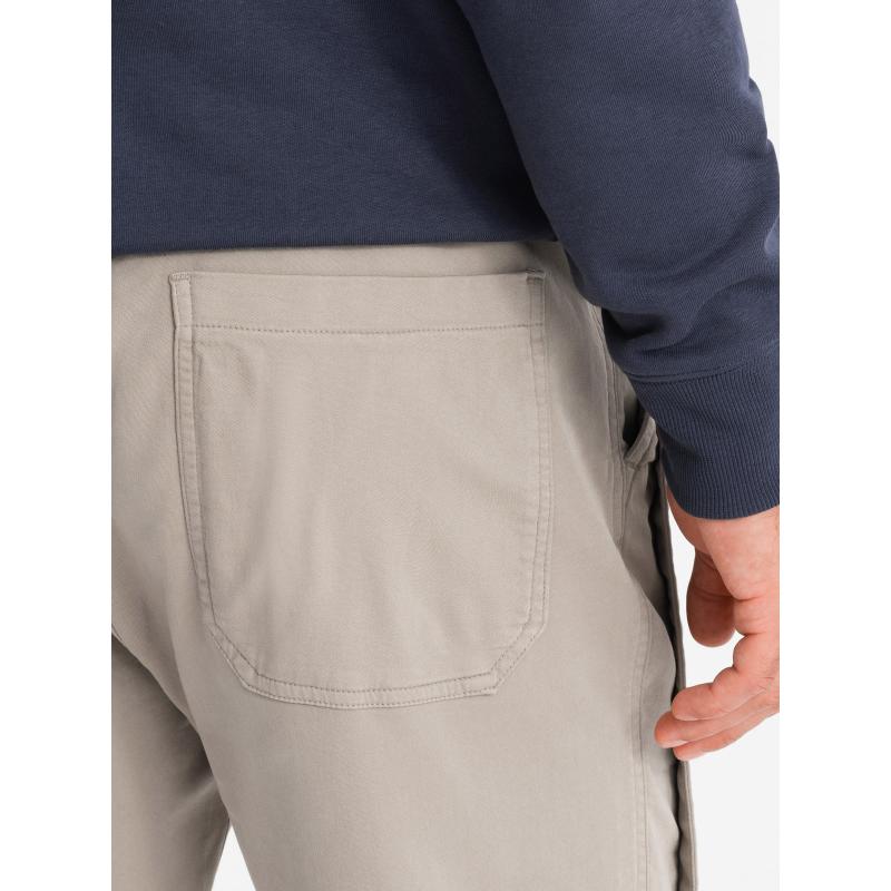 Pánské pletené tepláky se záhyby - popelavé