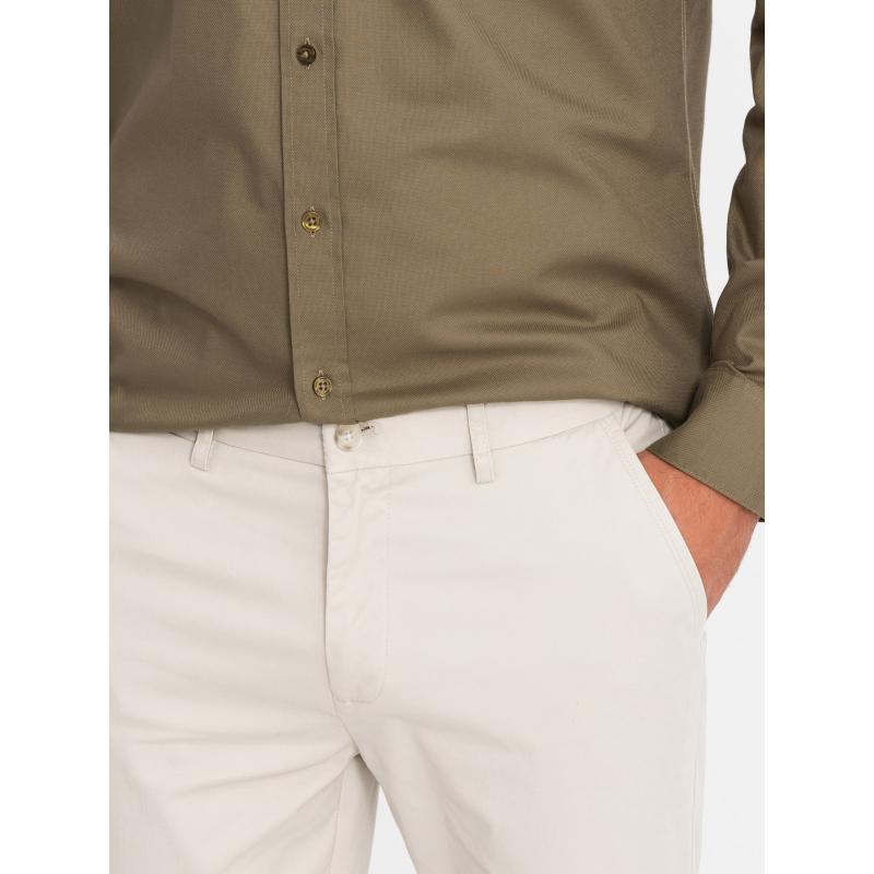 Pánské jednotné chino kalhoty REGULAR FIT - béžové