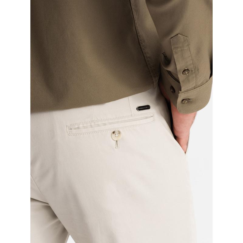 Pánské jednotné chino kalhoty REGULAR FIT - béžové