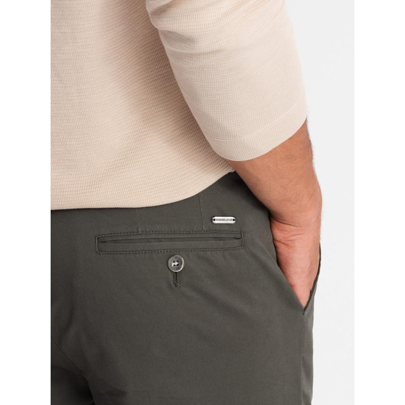 Pánské jednotné chino kalhoty REGULAR FIT - khaki barva