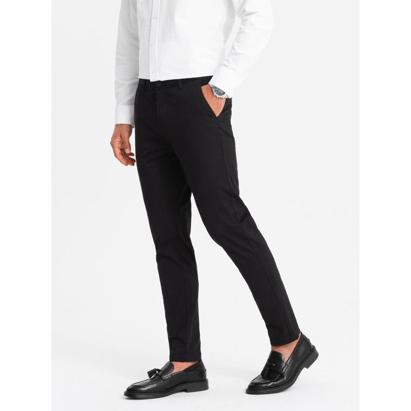 Férfi REGULAR FIT chino nadrág - fekete V5