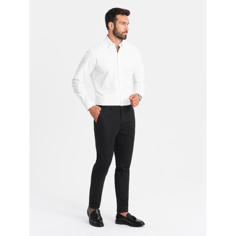 Férfi REGULAR FIT chino nadrág - fekete V5