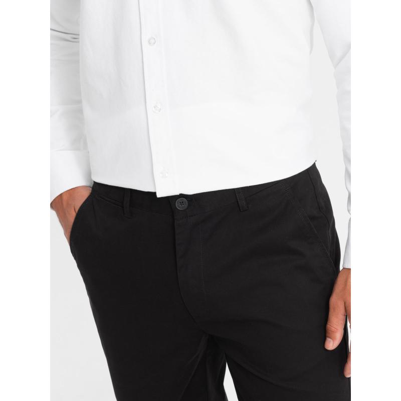 Férfi REGULAR FIT chino nadrág - fekete V5