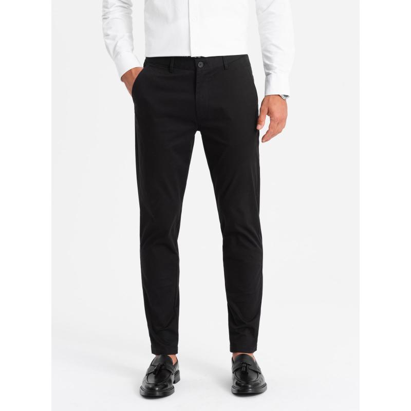Férfi REGULAR FIT chino nadrág - fekete V5