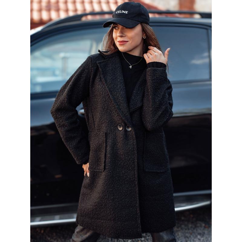 Dámsky oversize kabát BARALITE long lambskin black