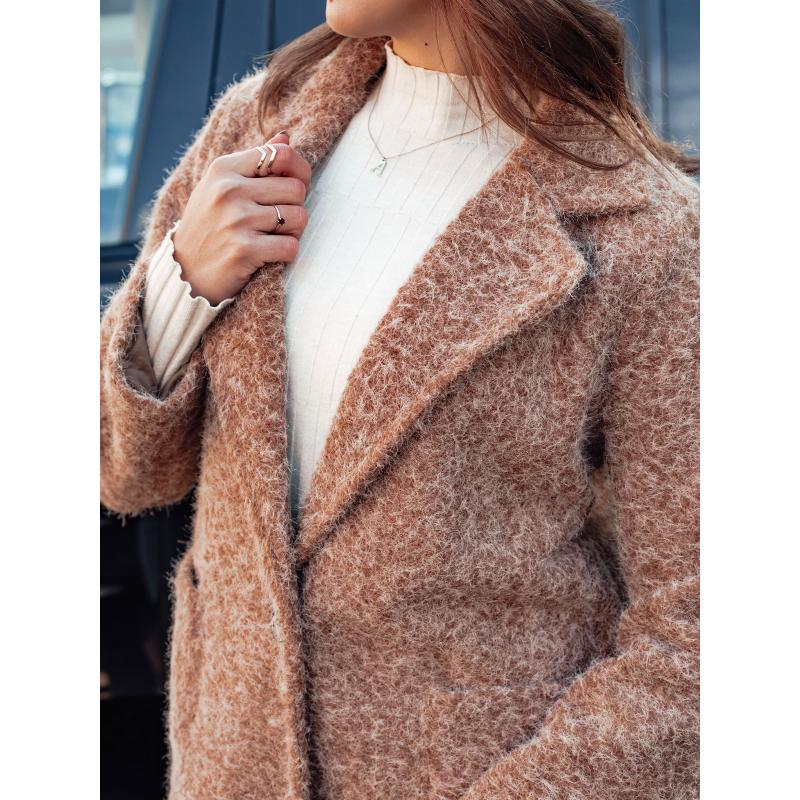 Női MOODLAY báránybőr kabát hosszú bézs