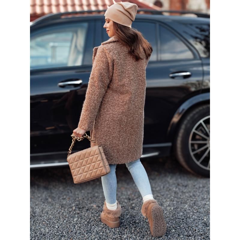 Női MOODLAY báránybőr kabát hosszú bézs