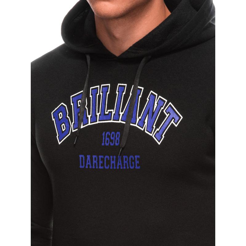 Férfi kapucnis pulóver B1687 - fekete