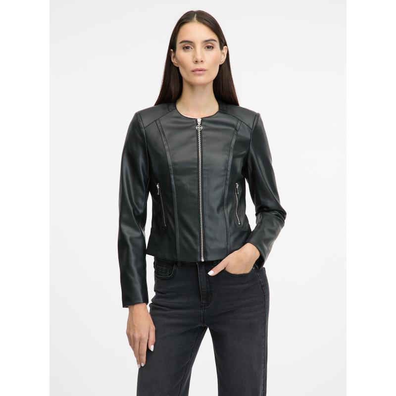 Fekete női bőrdzseki