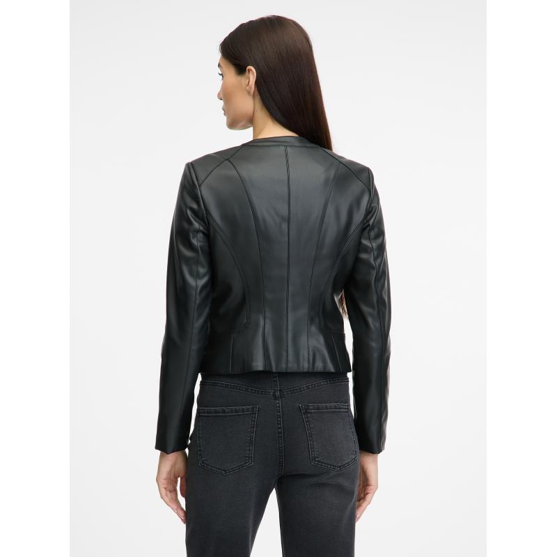 Fekete női bőrdzseki