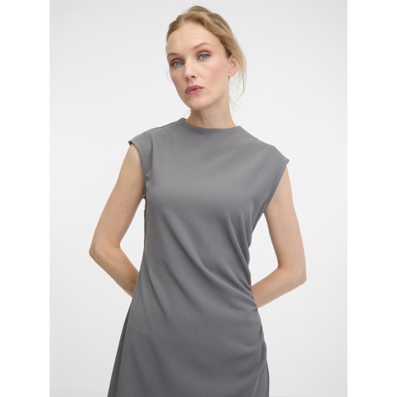 Šedé dámské midi šaty