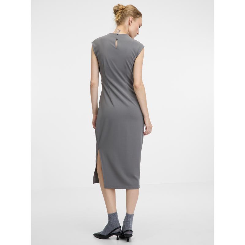 Šedé dámské midi šaty
