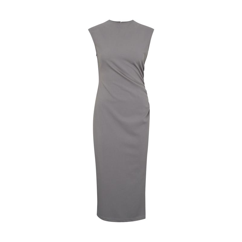 Šedé dámské midi šaty