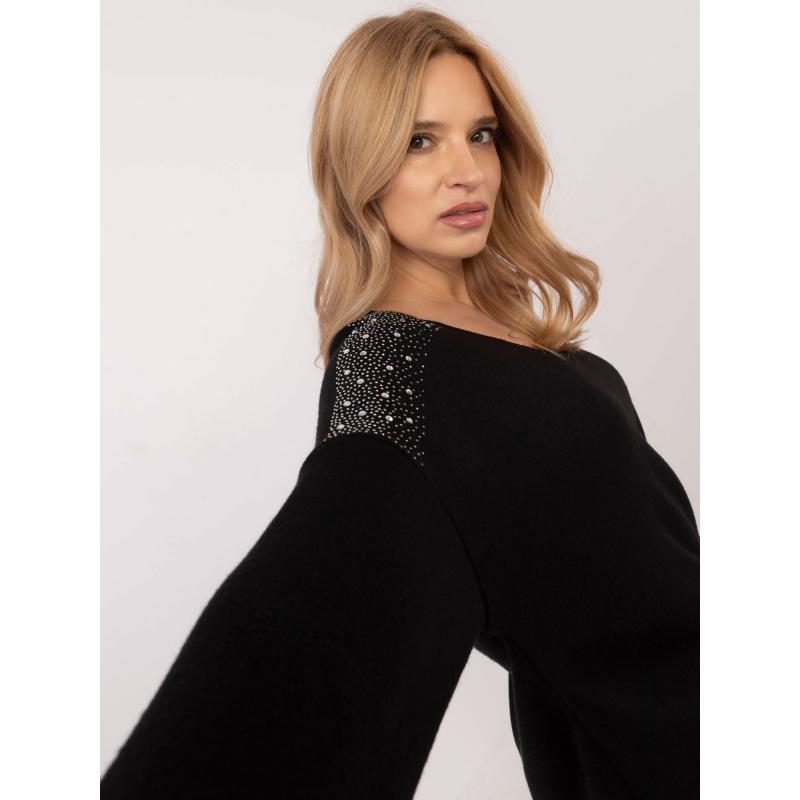 Černý dámský svetr oversize z viskózy