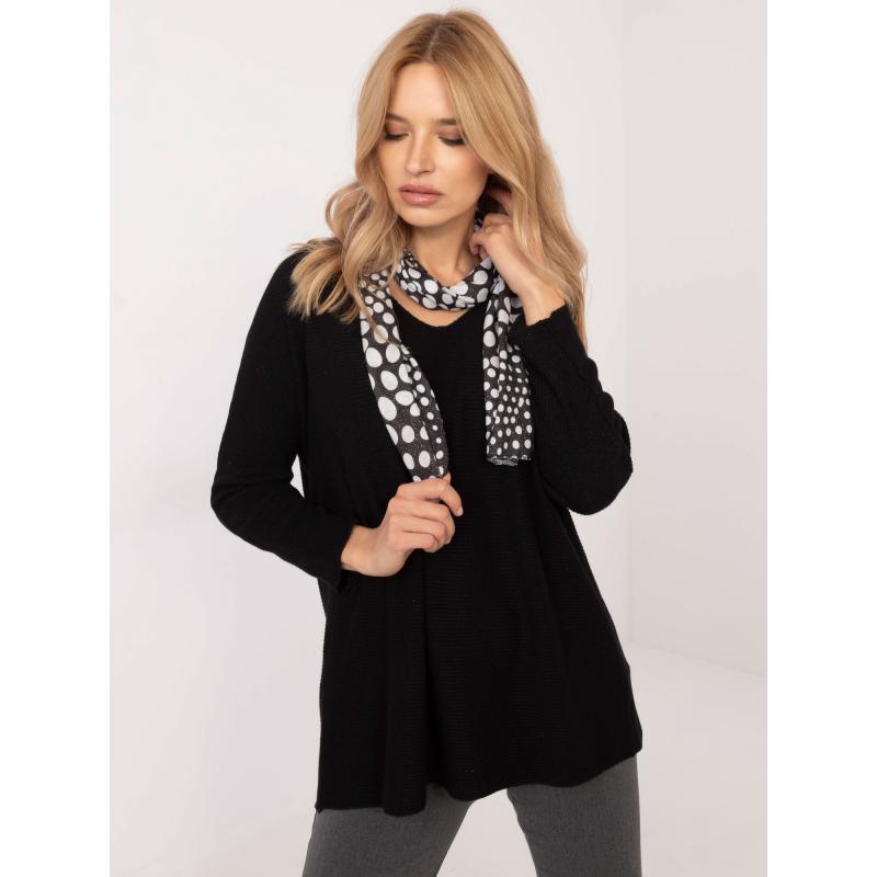 Černý dámský svetr oversize s lesklou nití