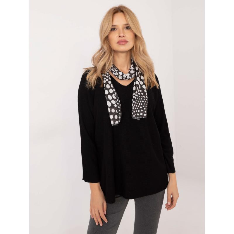 Černý dámský svetr oversize s lesklou nití