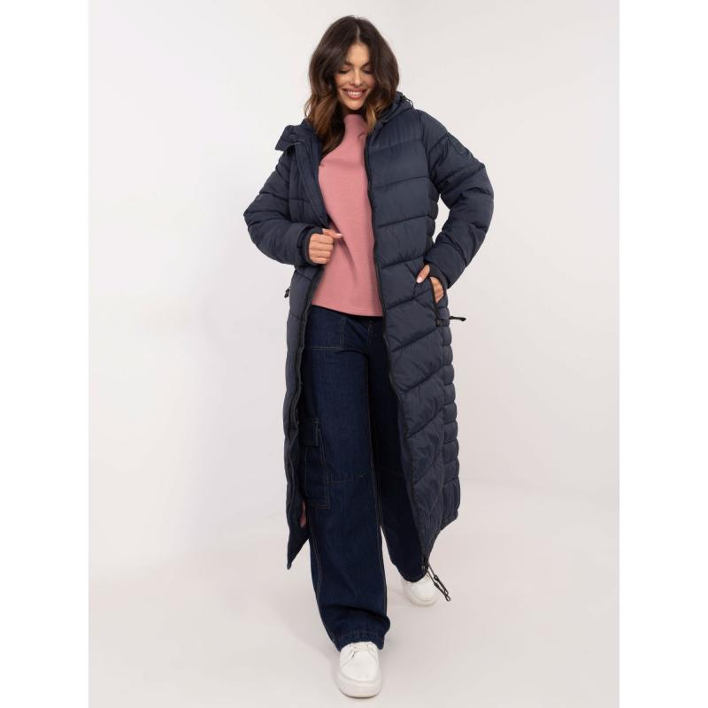 Námořnicky modrá dlouhá zimní bunda s prošíváním SUBLEVEL