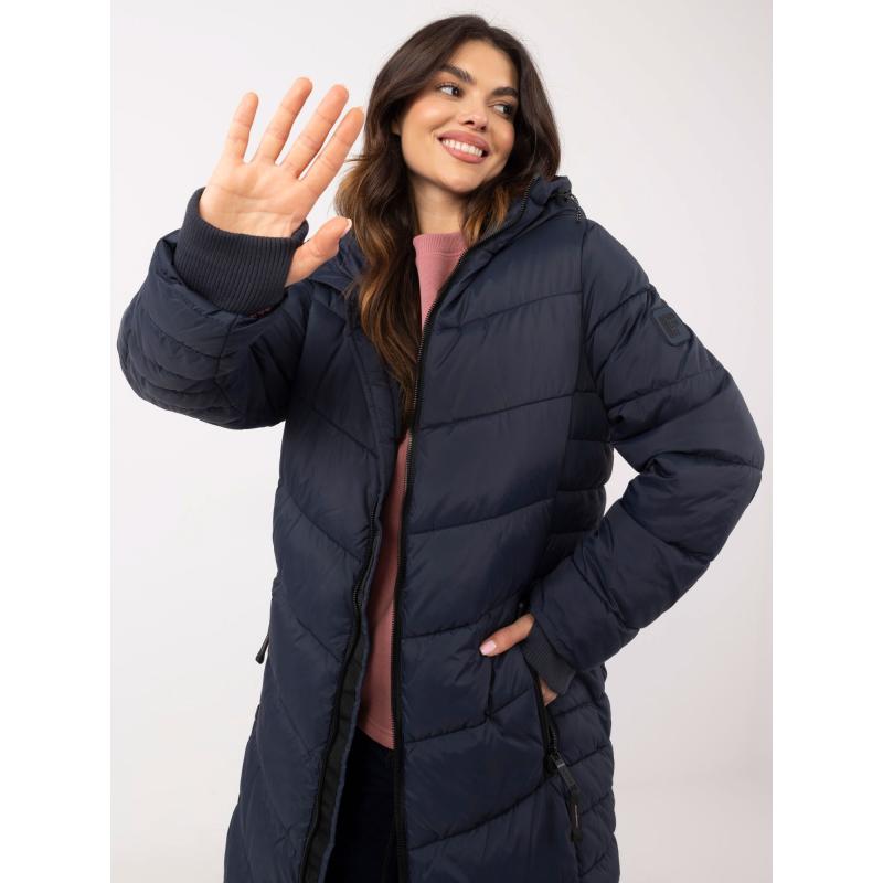 Námořnicky modrá dlouhá zimní bunda s prošíváním SUBLEVEL