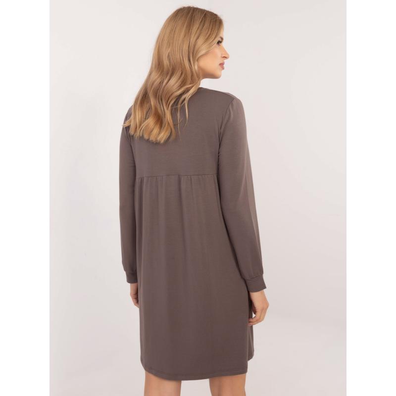 Tmavě hnědé modalové teplákové šaty