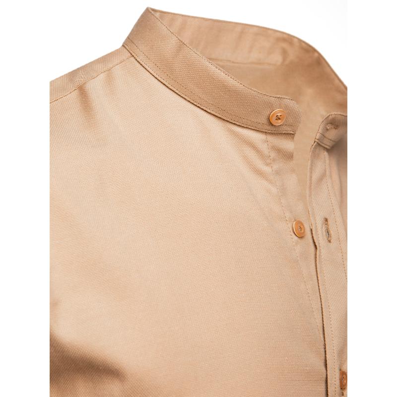Pánská neformální košile béžová se stojáčkem