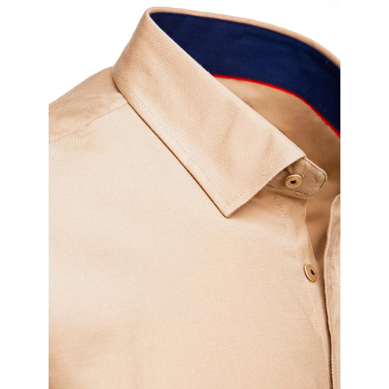 Pánská košile s dlouhým rukávem béžová