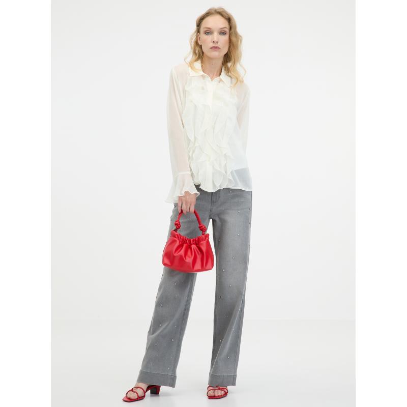 Krémszínű női blúz