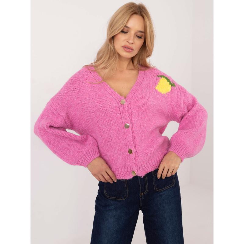 Špinavě růžová souprava se svetrem s potiskem na zádech