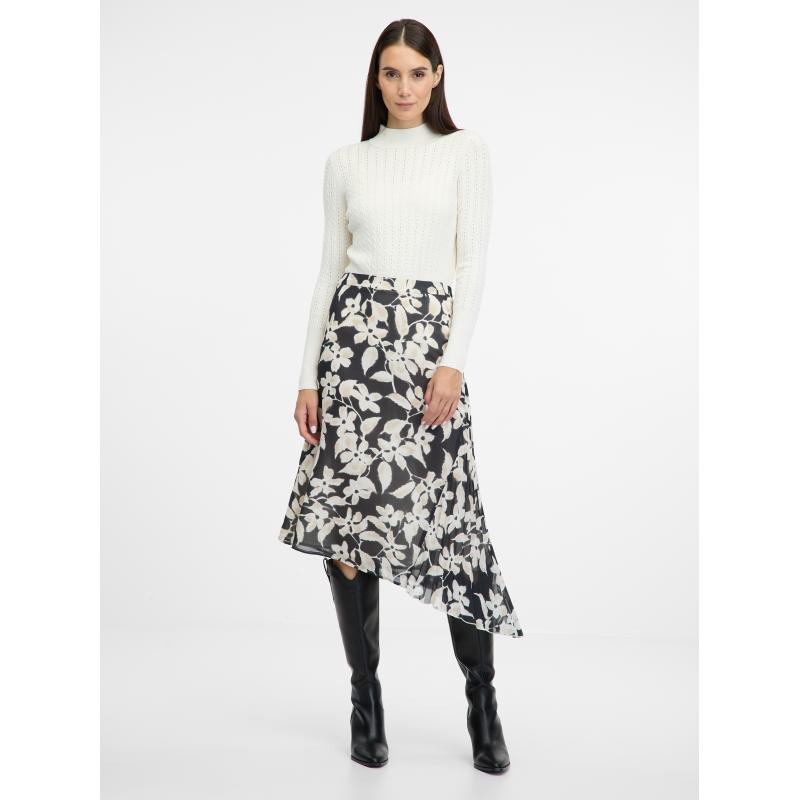 Fekete női midi szoknya