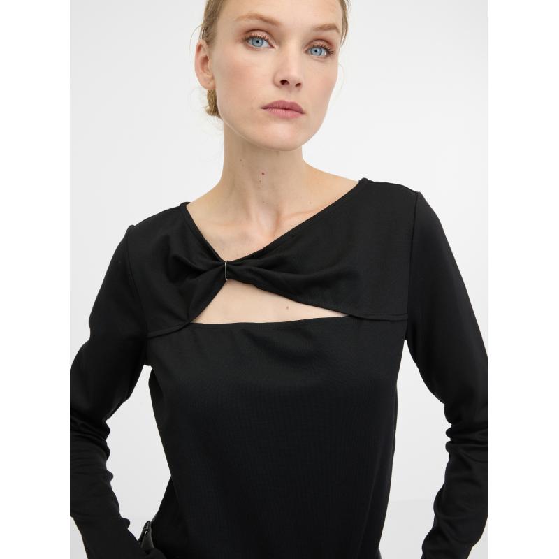 Fekete női hosszú ujjú póló