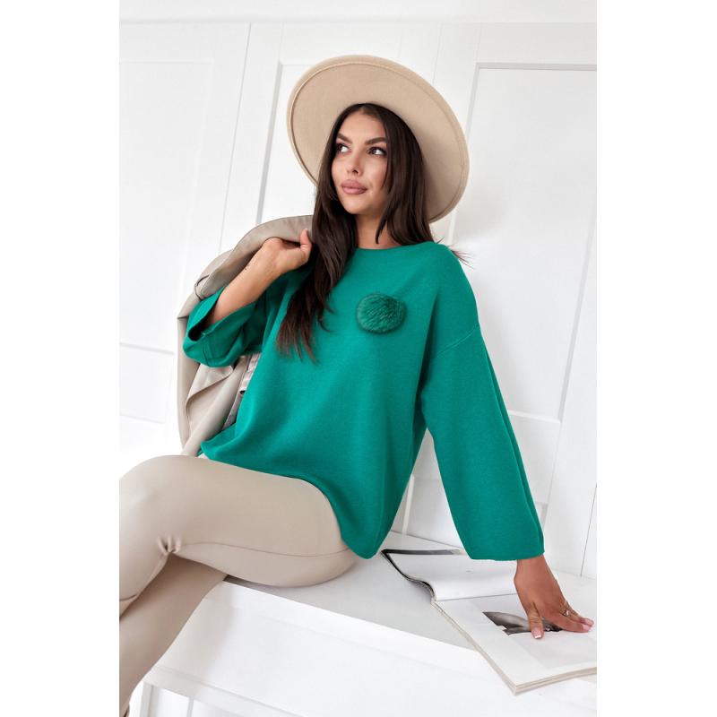 Női nagyméretű pulóver GAIA zöld