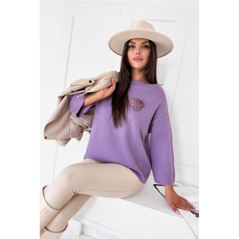 Dámský svetr nadměrné velikosti GAIA fialový