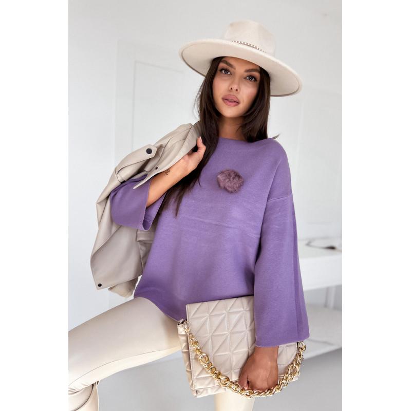 Dámský svetr nadměrné velikosti GAIA fialový